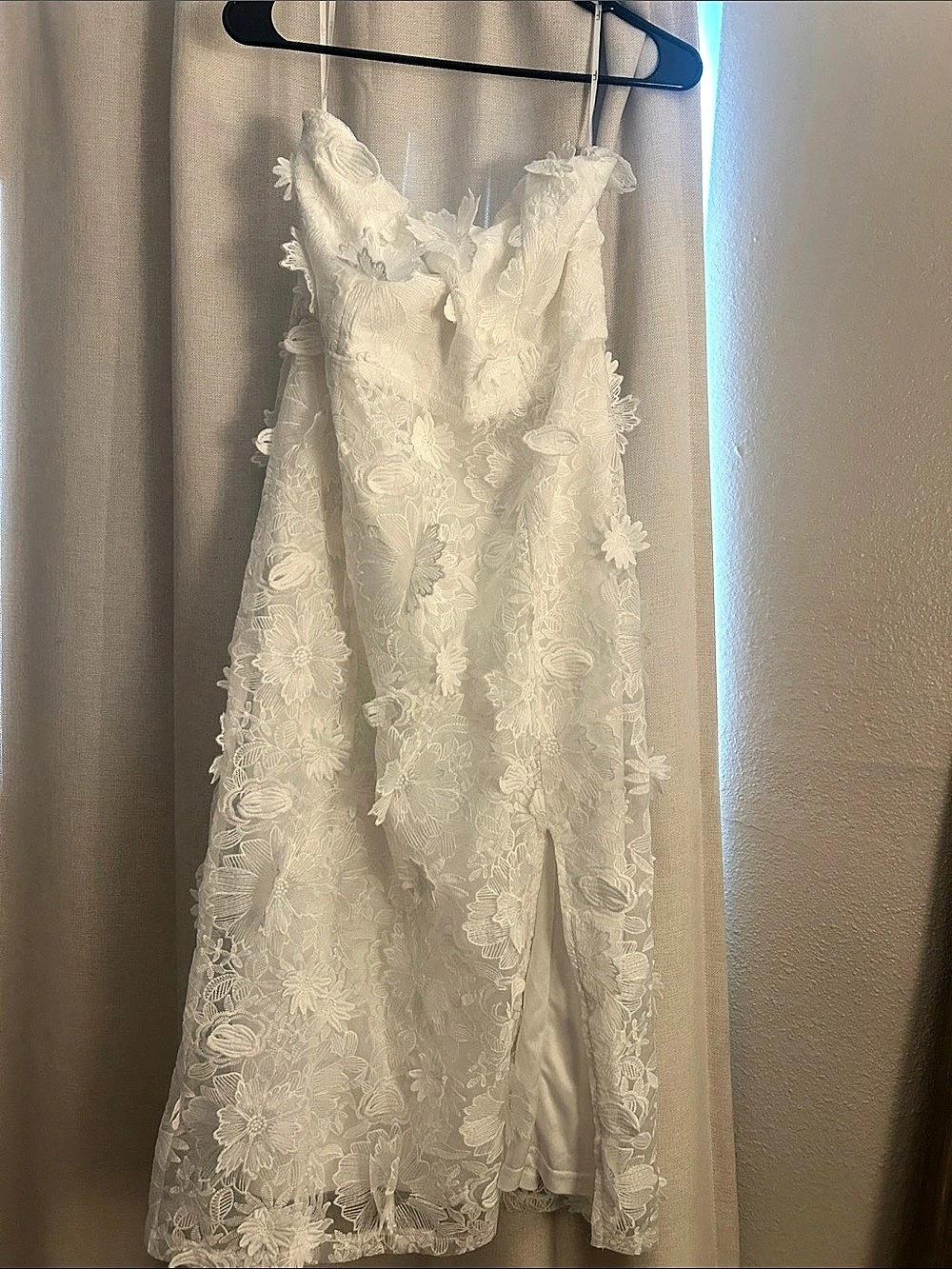 Lulus Floral Lace Appliqué Midi Dress White XXL Like New